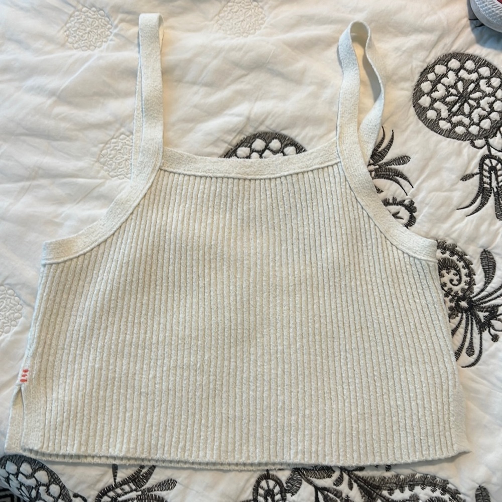 Knit cropped tank top